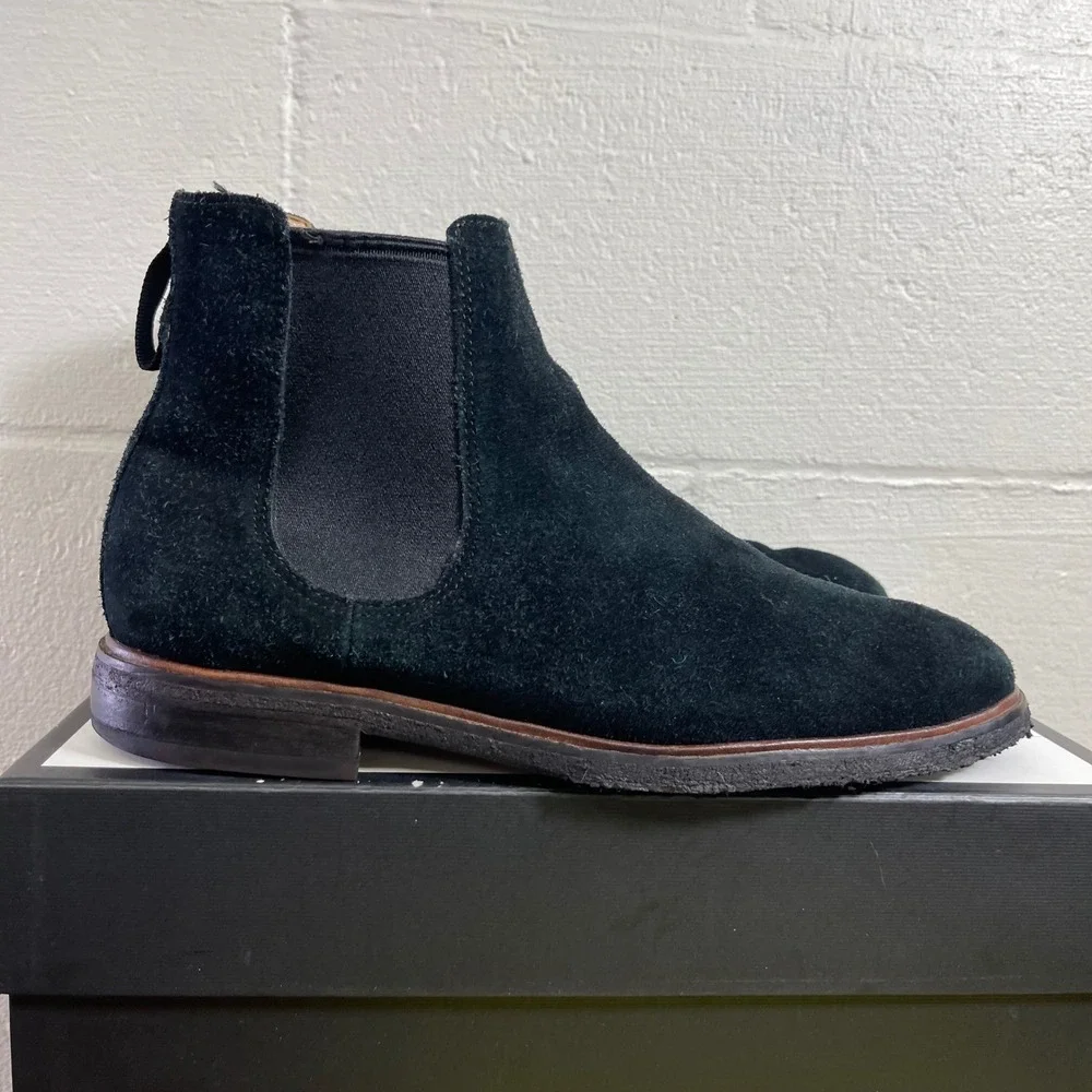 Clarks 21621 Chelsea Ankle Boots Black Suede Pull On Men's Size 11 US/10 UK